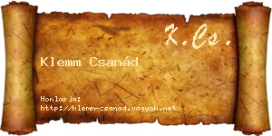 Klemm Csanád névjegykártya