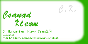csanad klemm business card